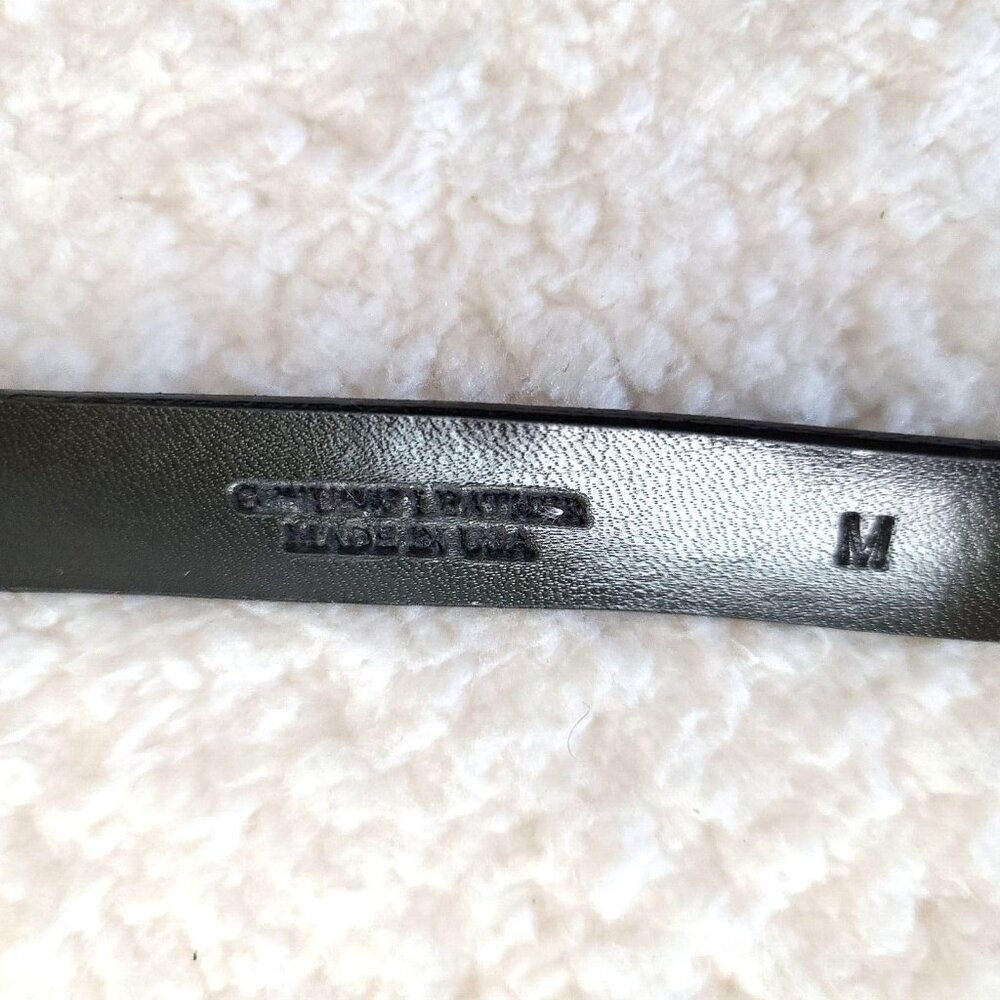 Vintage Sandy Duftler Designs Genuine Leather Belt Black Size Medium Made in USA - Picture 4 of 15